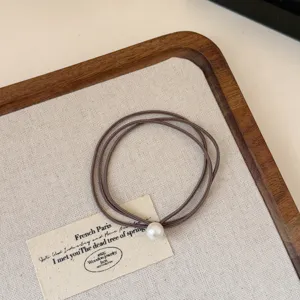French elegant pearl hair tie elastic hair rope for women chic daily styling accessory