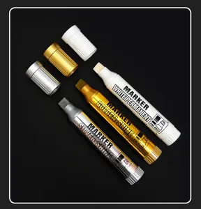 Silver gold white POP marker pen set broad tip refillable high gloss graffiti art supply