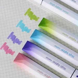 Farbverlauf Textmarker Set ästhetische bunte Markierungsstifte für Schule Lernen Notizen