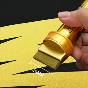 30mm wide flat marker pen for poster painting and graffiti design, golden body with broad tip.