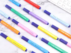 Colorful candy highlighters set, large capacity aesthetic markers for student journaling and note-taking study.