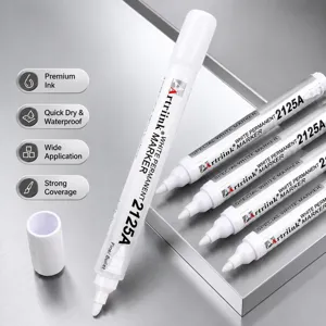 Pennarello Permanente Bianco A Base Olio Impermeabile Ad Asciugatura Rapida Penna Marcatore Per Metallo Legno Vetro Plastica Cartone Scrittura Ufficio