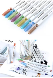 Graphmaster GM3020 metallic color paint markers set, water-based art markers for drawing.
