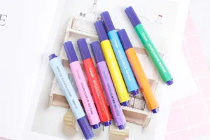 GuangNa candy color highlighter pens set, large capacity marker for student school supplies.