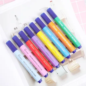 GuangNa candy color highlighter pen set, large capacity journal markers for students study.