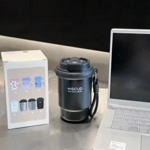 Portable stainless steel coffee cup thermos vacuum mug for office and outdoor travel use.
