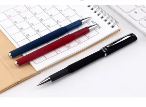 Baoke frosted rubber barrel business gel pen set, smooth writing office stationery detail.