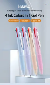 4 in 1 multi color gel pen set 0.5mm bullet tip smooth writing colorful pens for school.