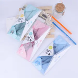 Multifunctional envelope style stationery pouch and pencil case detail view display item.