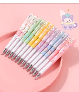 Cute cartoon press gel pens set 0.5mm cute rabbit bear aesthetic school stationery supplies