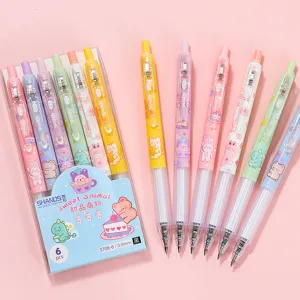 Japanese Cute Cartoon Rabbit Bear Retractable Gel Pen Black Ink Writing Pens For Students School Stationery