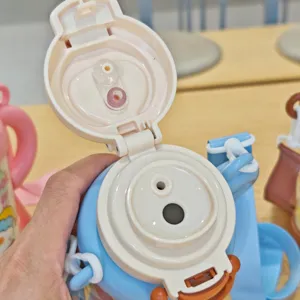 Childrens thermos water bottle replacement lid straw valve detail view stainless steel cup part