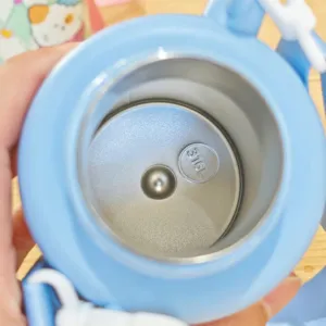 Stainless steel kids thermos bottle inner detail view with 316L grade material.