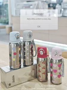 Bouteille isotherme en pur titane, tasse cadeau portable à double boisson mignonne.