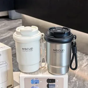 Portable Stainless Steel Vacuum Insulated Coffee Tumbler With Dual Drinking Lid Travel Water Bottle For Office Outdoor