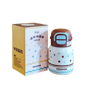 Bottiglia termica per bambini a doppio beccuccio con paglia, tazza portatile in acciaio 300ml