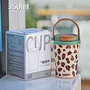 Tazza da caffè sottovuoto in acciaio inossidabile maculata con manico 350ml