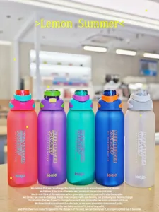 Grande capacità bottiglia d'acqua sportiva esterno fitness tazza di paglia opaca portatile