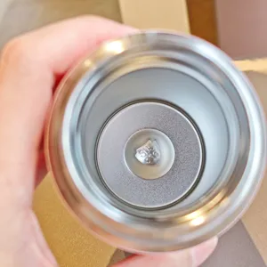 Detailed view of the stainless steel thermal tumbler interior showing high quality 316 material.