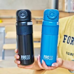 Termo Moderno de Acero Inoxidable Gran Capacidad Botella de Agua Deportiva Con Pajita Agarre Antideslizante para Ciclismo Aire Libre Coche