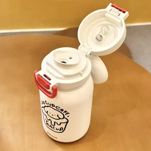 Bouteille isotherme enfant en acier inoxydable 316 gourde mignonne avec paille portable.