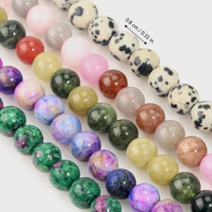 Perline rotonde in pietra naturale 8mm perline sfuse colorate per gioielli fai da te bracciali