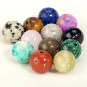 Perline rotonde in pietra naturale sfuse per creazione gioielli bracciali collane fai da te.