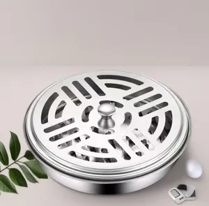 Detail du porte-spirale anti-moustique en acier inoxydable avec couvercle pour la maison.