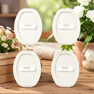Car door lock protective cover set, white silicone bumper buffer guards, 4 pack for auto.