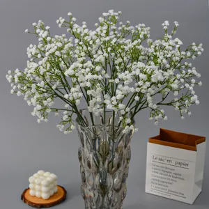 Bouquet de fleurs artificielles gypsophile blanc pour décoration de mariage maison