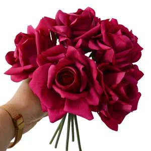Artificial rose bouquet 5 heads fake flowers for home decoration wedding party floral arrangement