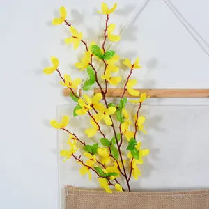 Fleurs de forsythia jaunes artificielles orchidée en soie déco maison mariage arrangement