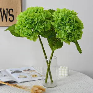 Artificial Hydrangea Single Branch 3D Touch Moisturizing Film Fake Hydrangea For Home Wedding Hotel Table Decoration