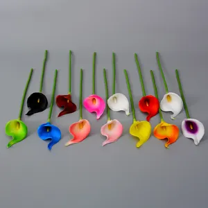 Kunststof PU Calla Lelie Bloemen voor Bruiloft Huis Decor Meerdere Kleuren Nep Bloem