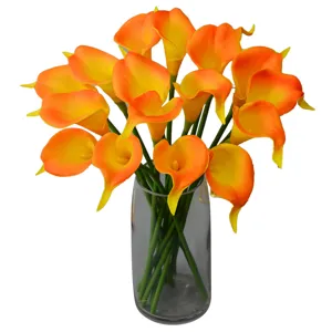 Kunststof PU mini calla lelie bloemen boeket, realistische neppe bloem voor decoratie.