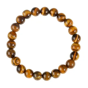 Natürliches Tigerauge Edelstein Perlen Armband Vintage Braun Heilkristall Schmuck