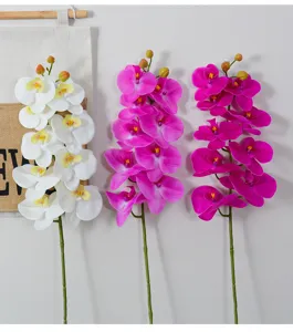 Artificial 9-Head Butterfly Orchid Fake Flower Home Living Table Decor Arrangement