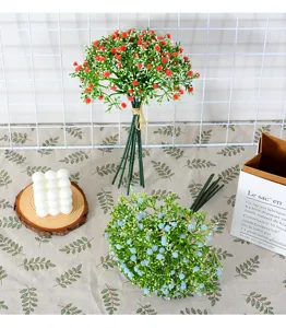 Kunstmatig zacht rubber gypsophila boeket voor huwelijksdecoratie en huiselijke bloemstukken.