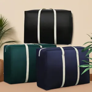 Extra large capacity moving packing bag waterproof clothes quilt storage bag with durable handles.