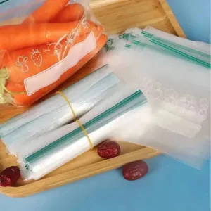 Bolsas de almacenamiento de alimentos reutilizables con doble tira de sellado para cocina