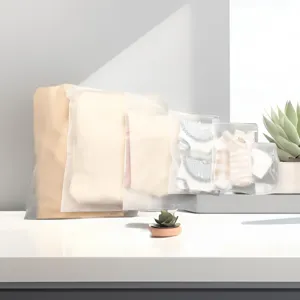 Transparent frosted travel storage bags set waterproof clothes organizer for luggage packing.