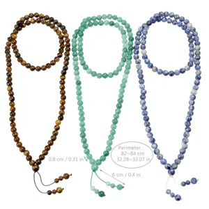 Natuursteen 99 kraal lange trui ketting ketting voor vrouwen, elegante tijgeroog kraal rozenkrans.
