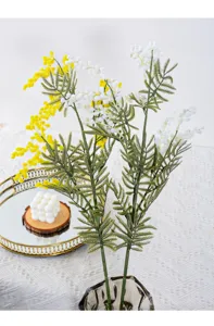 Artificial acacia flowers plastic plush pastoral style decorative fake flowers for home decor