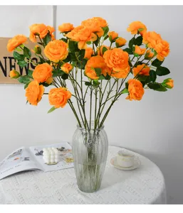 Artificial peony silk flowers bouquet for home decoration, wedding party fake flowers.