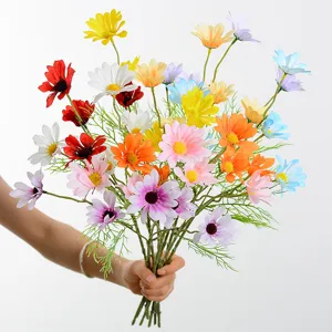 Fiori Artificiali di Margherita Bouquet di Cosmo in Seta Per Matrimonio Arredamento Accessori per Fotografia Composizione Floreale