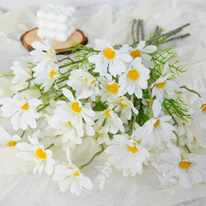 Bouquet di margherite artificiali fiori finti per decorazione casa matrimonio bianco set