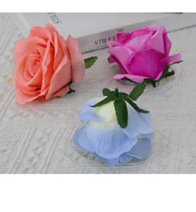 Artificial rose flower heads multi-color silk flowers for wedding decoration party DIY decor