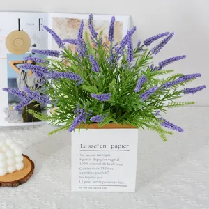 Künstliche Lavendel Blumen Weizenähre Simulationspflanze Rustikal Zuhause Outdoor Hochzeit Fotografie Seide Falscher Blumenstrauß