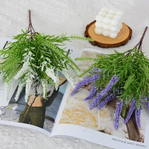 Künstlicher Lavendel Blumenstrauß künstliches Weizengras rustikale Heimdekoration