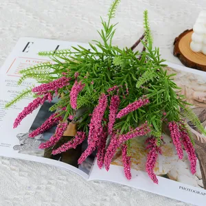 Kunstlicher Lavendel Blumenstrauss 5 Kope 25 Aehren Kunstpflanze Haus Deko Garten